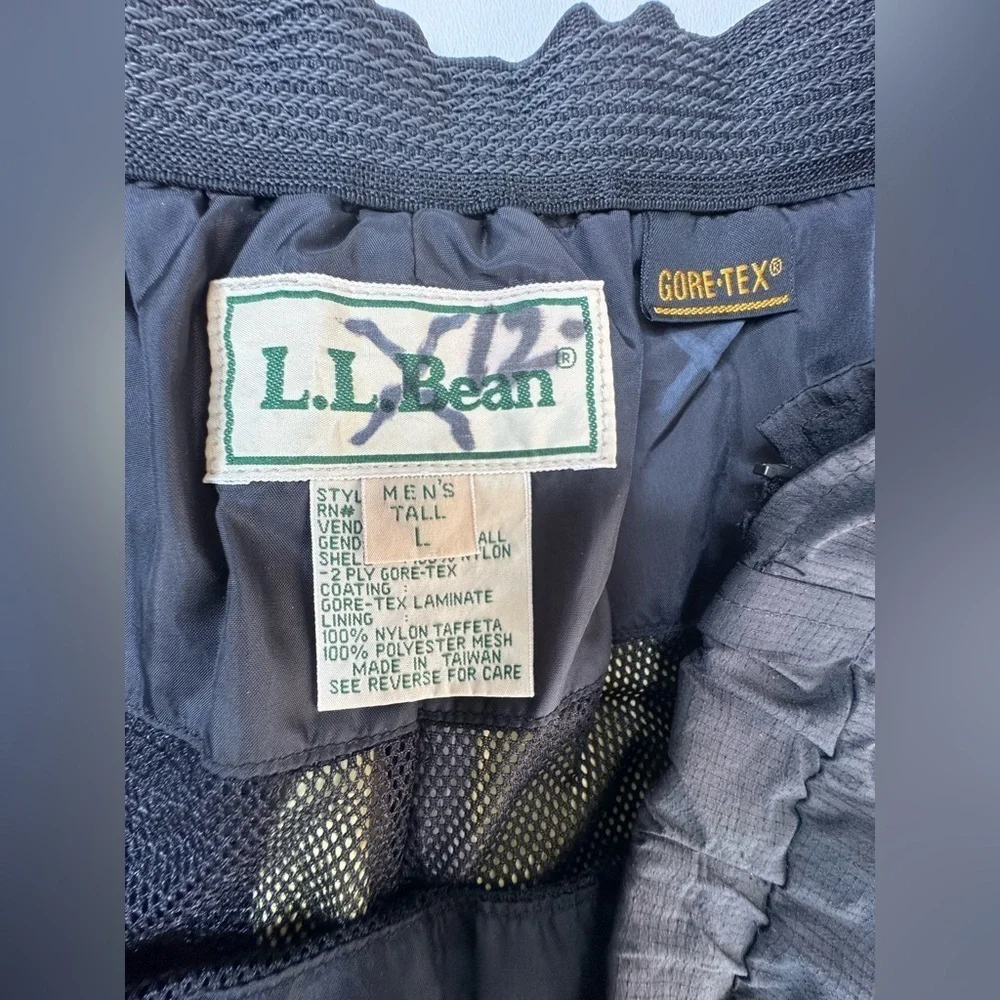 VTG L.L. Bean Gore-Tex Full Size Zip Mesh Lined Shell Pants Mens Large Tall